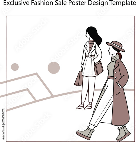 Exclusive Fashion Sale Poster Design Vector Template 