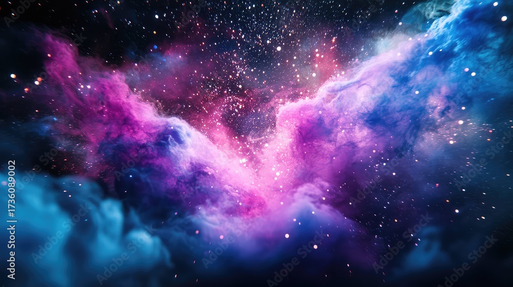 Naklejka premium Colorful nebula forming new stars in deep space