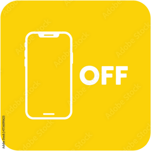 Smartphone off button icon simple modern yellow design vector
