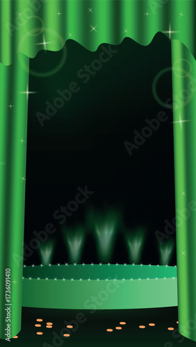 Illuminated Pedestal Stage with Glow Light for Product Presentation and Modern Design Concept