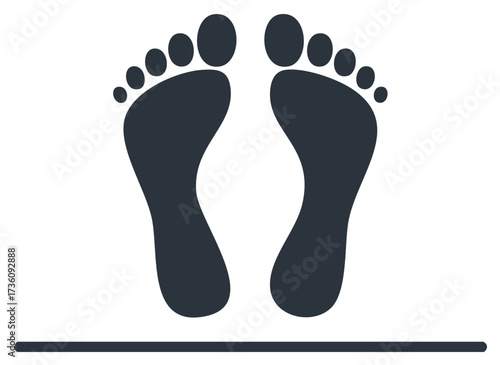 Isolated Minimalist Footprints Symbol Design Representing Human Footprint for Guidance and Direction