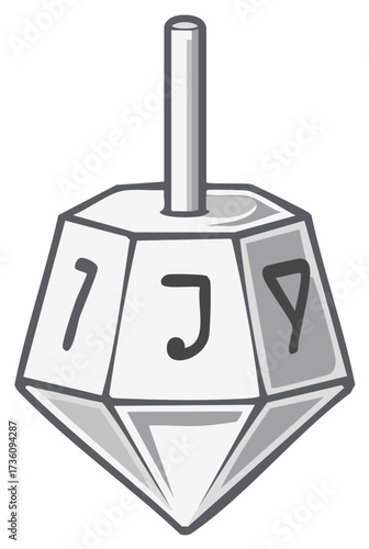 Illustration of Dreidel Hanukkah Toy with Hebrew Letters Holiday Theme