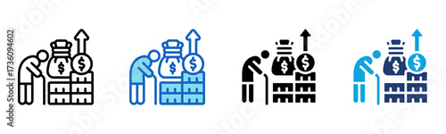 Retirement Fund icon Multi Style Vector Illustration