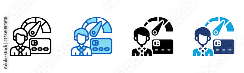 Credit Score icon Multi Style Vector Illustration