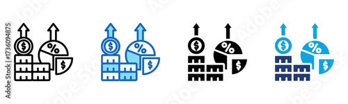 Profit Margin icon Multi Style Vector Illustration