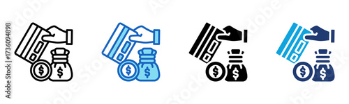 Credit Card icon Multi Style Vector Illustration