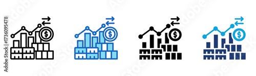 Stock Exchange icon Multi Style Vector Illustration