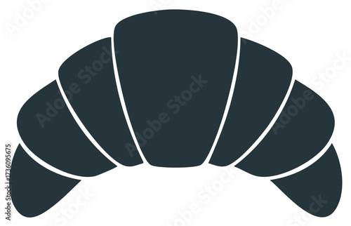 Simple Dark Grey Croissant Silhouette Icon