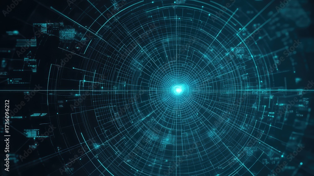 Fototapeta premium Digital data tunnel forming abstract technology background