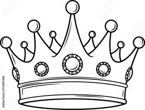 Regal crown outline majestic royal symbol icon clipart vector