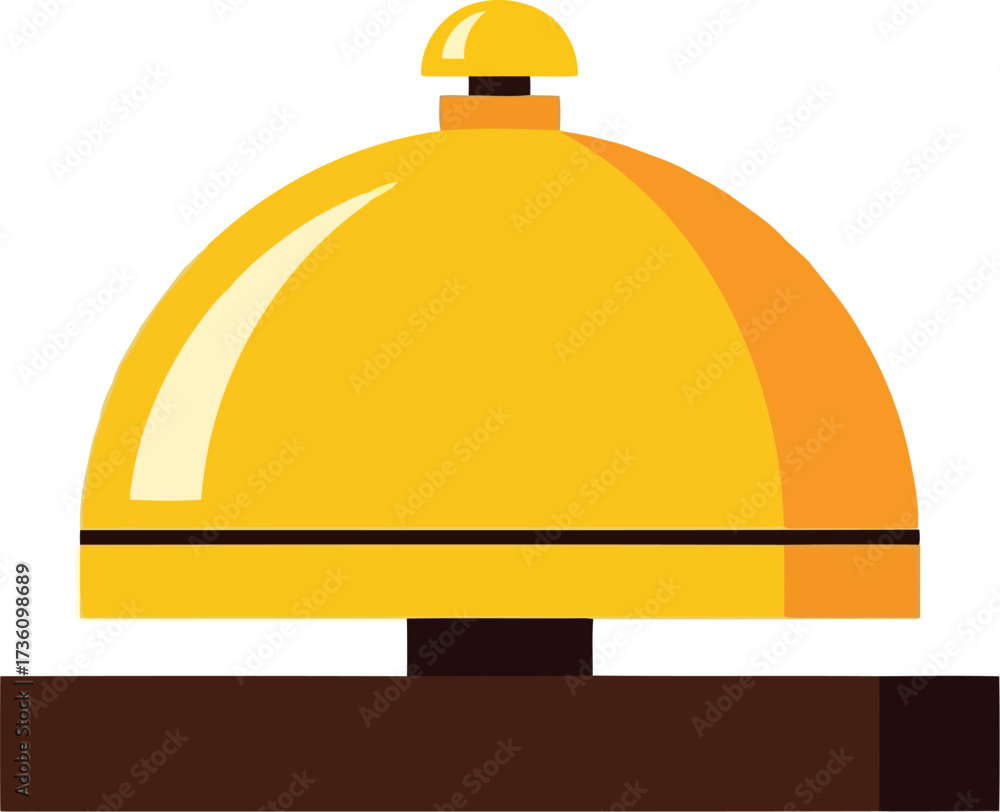 Naklejka premium Vintage golden hotel service bell for reception desk concierge assistance vector