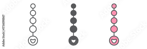 Intimate Beads line icon, wellness accessory, vector graphics, editable stroke