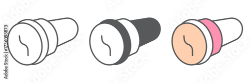 Intimate Massage cup line icon, intimate wellness product, vector graphics, editable stroke