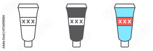 Lubricant gel line icon, wellness and health accessory, vector graphics, editable stroke
