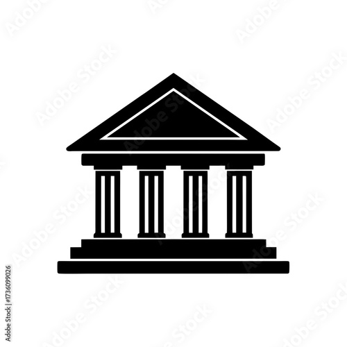 bank icon black silhouette vector illustration on transparent background
