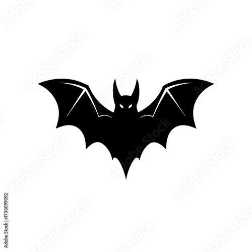 Wallpaper Mural bat icon black silhouette vector illustration on transparent background Torontodigital.ca
