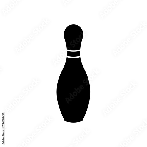 bowling pin icon black silhouette vector illustration on transparent background