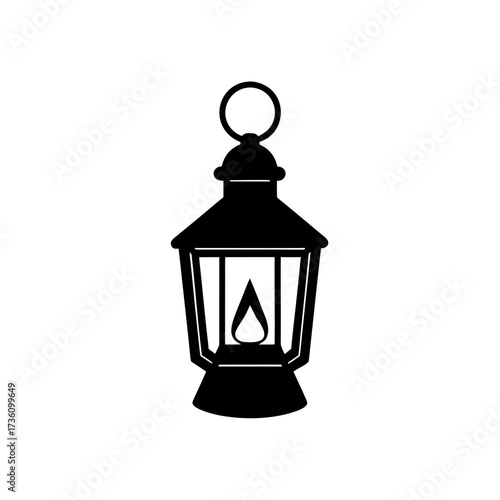 candle lantern icon black silhouette vector illustration on transparent background