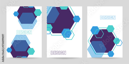 Blue striped poster background vector template design. Design for advertising and marketing.