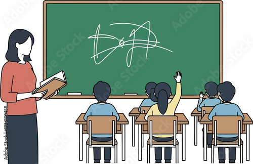 Teacher leads classroom lesson with students at their desks