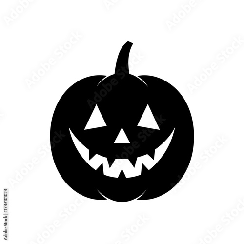 jack o lantern icon black silhouette vector illustration on transparent background