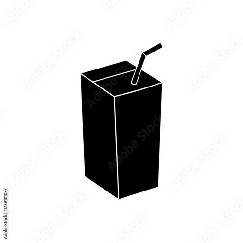 juice box icon black silhouette vector illustration on transparent background