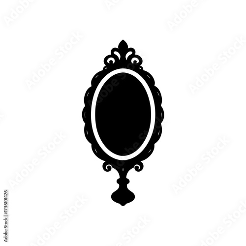 mirror icon black silhouette vector illustration on transparent background