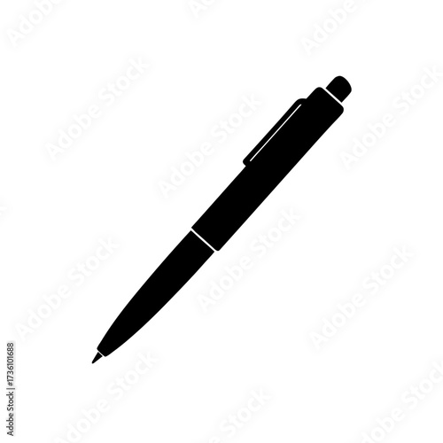 pen icon black silhouette vector illustration on transparent background