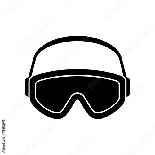 safety goggles icon black silhouette vector illustration on transparent background