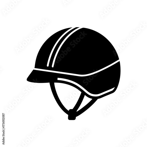 safety helmet icon black silhouette vector illustration on transparent background