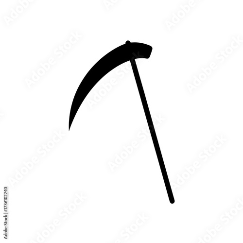 scythe icon black silhouette vector illustration on transparent background