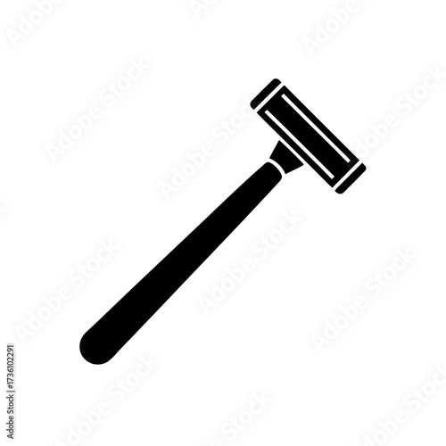 shaving razor icon black silhouette vector illustration on transparent background