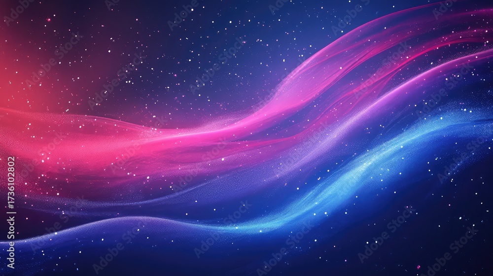 Obraz premium Abstract outer space digital art with glowing nebula waves