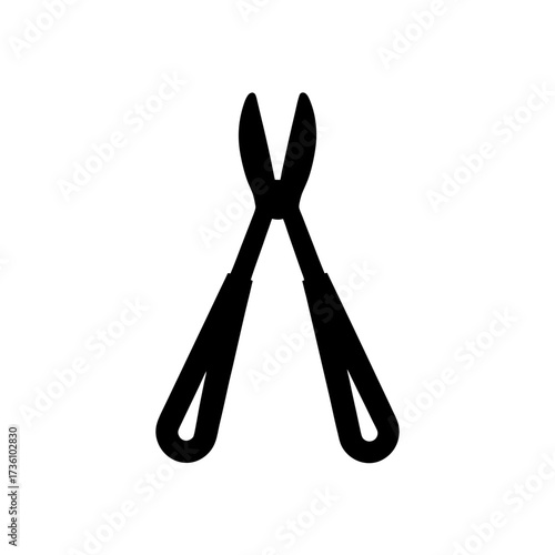 tongs icon black silhouette vector illustration on transparent background
