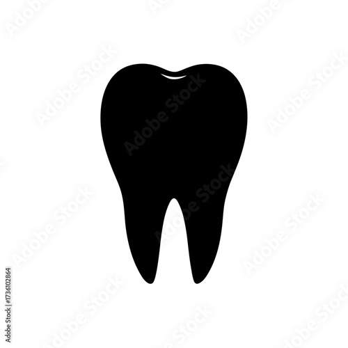 tooth icon black silhouette vector illustration on transparent background