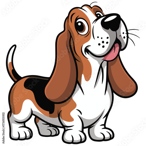 Cartoon Bloodhound Dog Vector