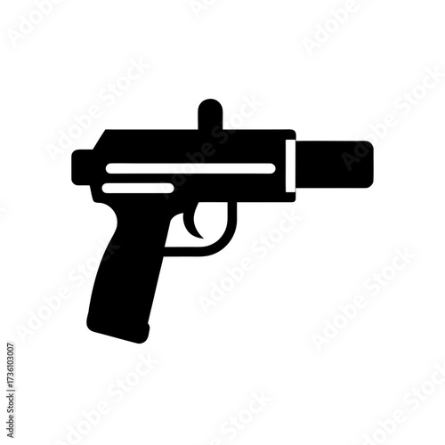 Wallpaper Mural water gun icon black silhouette vector illustration on transparent background Torontodigital.ca