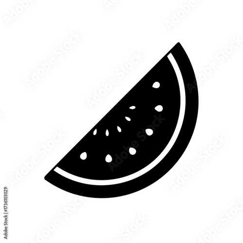 Wallpaper Mural watermelon slice icon black silhouette vector illustration on transparent background Torontodigital.ca