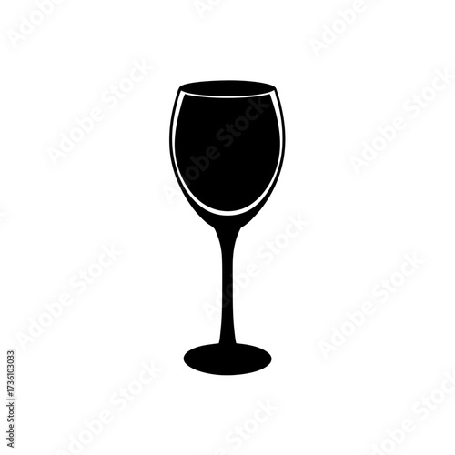 Wallpaper Mural wine glass icon black silhouette vector illustration on transparent background Torontodigital.ca