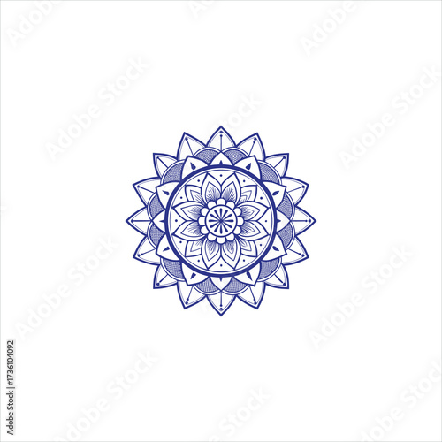 Minimalist central circular motif mandala design