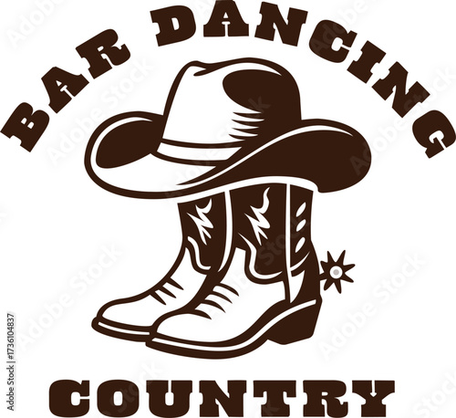 Logo, illustration, icon, or tattoo for a country dance bar
