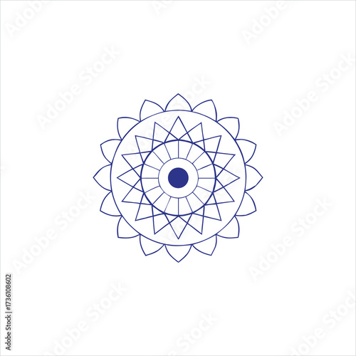 Minimalist mandala with central circular motif