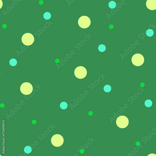 Polka dot on green seamless pattern