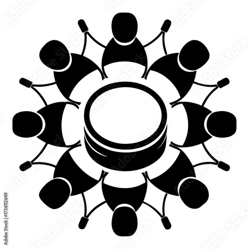 Drum Circles Spirit a simple vector clean black silhouette design white background