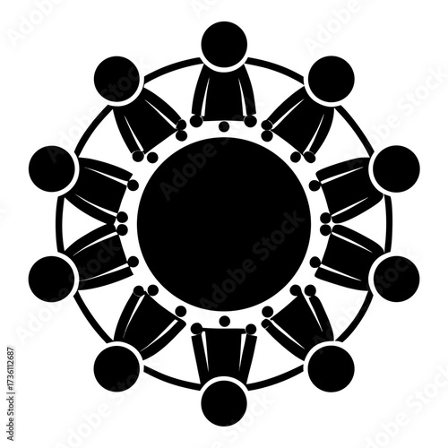 Drum Circles Spirit a simple vector clean black silhouette design white background