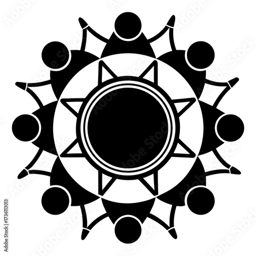 Drum Circles Spirit a simple vector clean black silhouette design white background