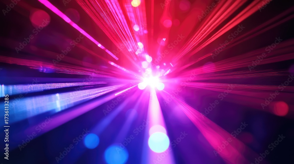 Obraz premium Abstract laser light rays creating speed tunnel effect