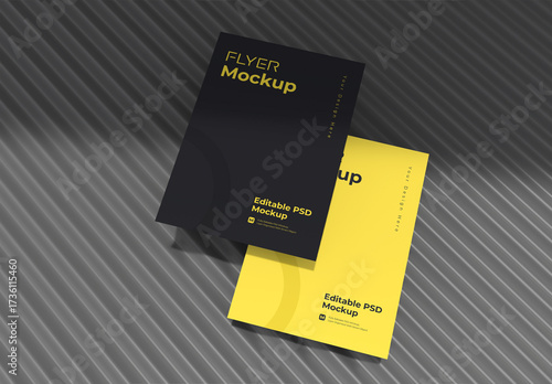 Top View Modern A4 Flyer Mockup Template