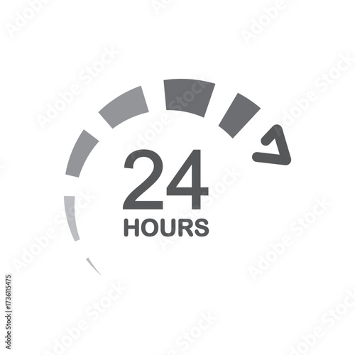24 hours icon. Twenty four hours , Vector, Illustration.	