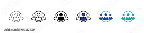 Flat vector icons representing teamwork, leadership, collaboration, and business success. Ideal for corporate projects, office communication, and team-building content.